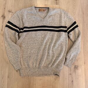 Vintage 90s Shenandoah Striped V-Neck Sweater - Grandpa Core / Grunge
